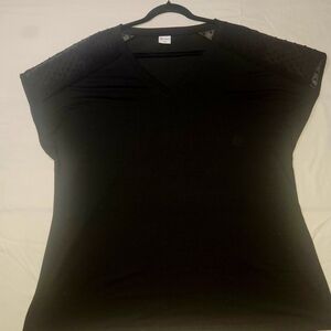 💣 Wiholl Black V-Neck Women's Blouse Size 2XL
